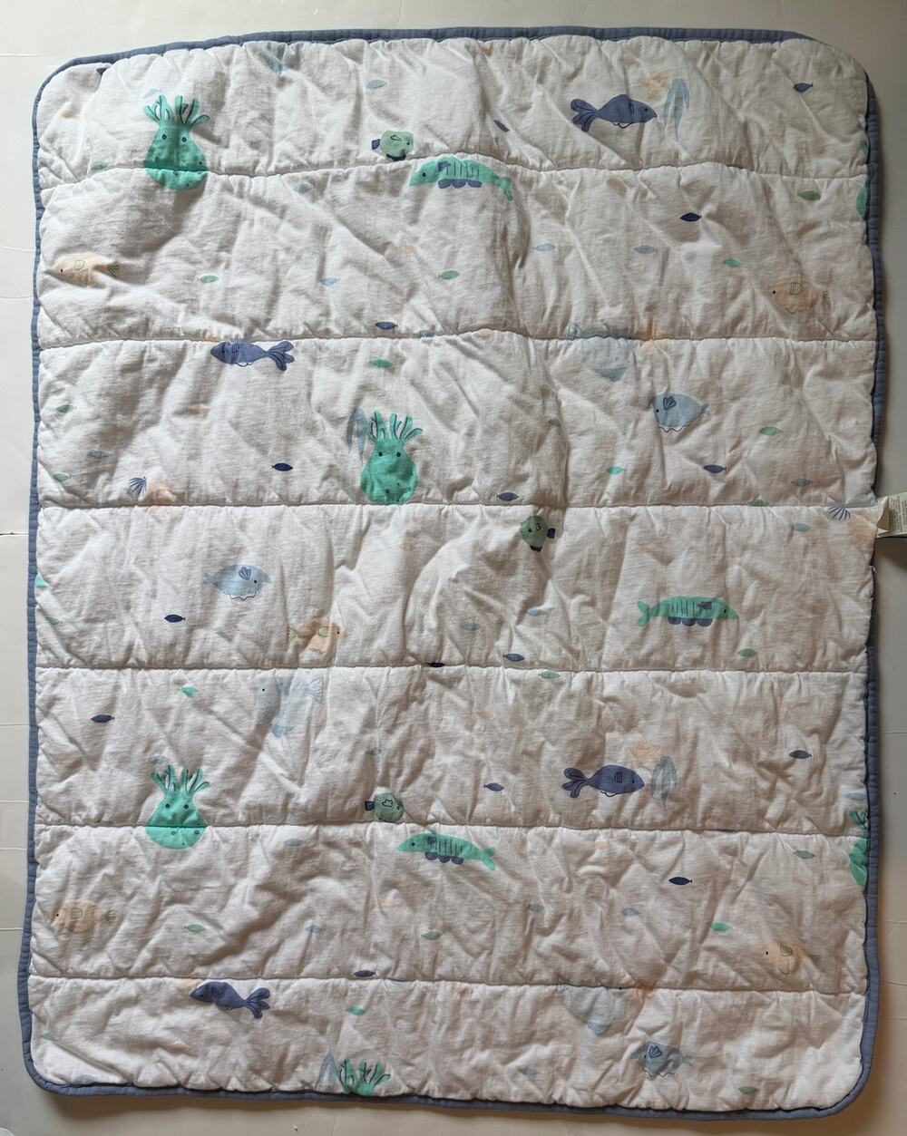 Cloud Island Target Sea Creatures Animal Fish Octopus Blue Baby Blanket Cotton